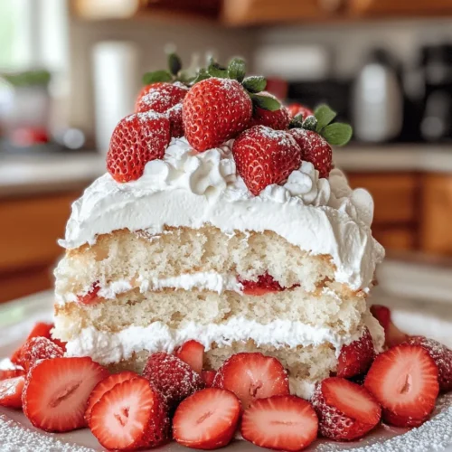 Strawberry desserts have an undeniable allure that captivates the senses, especially when they are light and refreshing. The Heavenly Strawberry Angel Food Cake Delight stands out among these delightful treats, offering a perfect blend of fluffy angel food cake, sweet-tart fresh strawberries, and rich whipped cream. This dessert is not just about taste; it’s a celebration of summer, a feast for the eyes, and a light indulgence that feels almost ethereal.