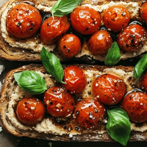 If you're looking for a dish that perfectly balances taste, health, and simplicity, look no further than Balsamic Roasted Tomatoes & Hummus Toast. This delightful recipe transforms humble ingredients into a flavorful masterpiece that can be enjoyed for breakfast, brunch, or even as a light dinner. With vibrant, roasted cherry tomatoes drizzled in balsamic vinegar and served on a base of creamy hummus atop crispy bread, this dish is as visually appealing as it is delicious.