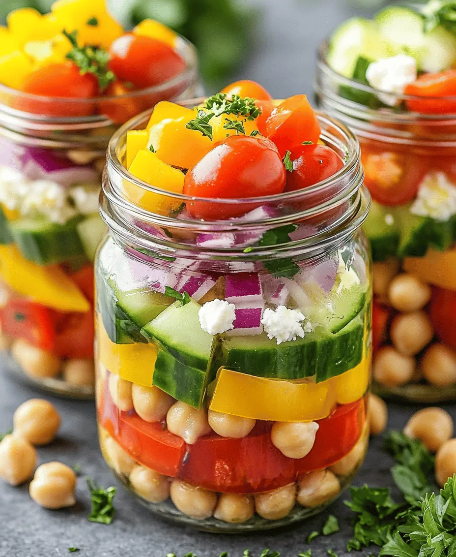 In the realm of nutritious and convenient meals, the Greek Chickpea Mason Jar Salad stands out as a vibrant and flavorful choice. This salad encapsulates all the delightful tastes of a classic Greek salad while adding the hearty goodness of chickpeas. Packed with protein, fiber, and an array of fresh vegetables, this meal not only satisfies your hunger but also nourishes your body with essential nutrients. The increasing trend of mason jar salads has revolutionized meal prepping, making it easier for busy individuals and families to enjoy healthy lunches or dinners on the go.