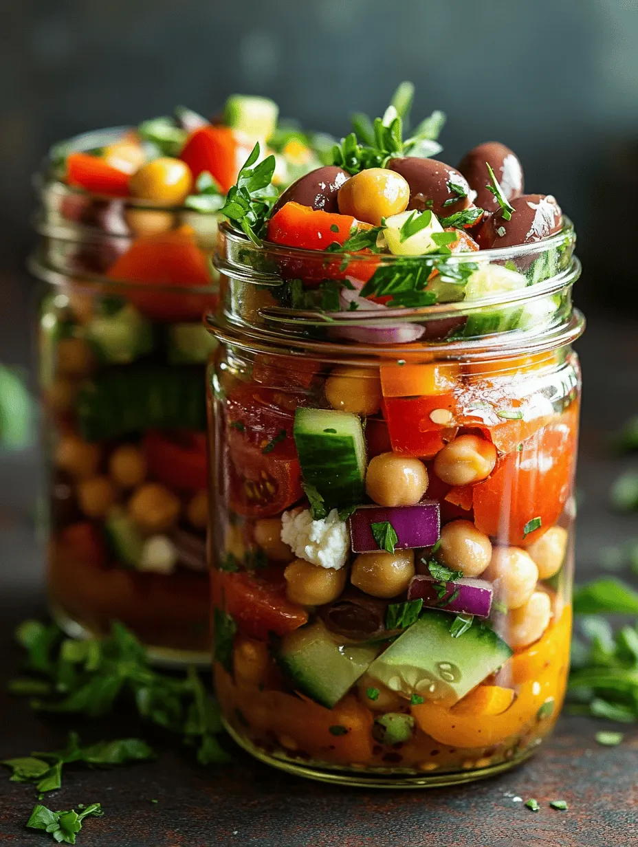 In the realm of nutritious and convenient meals, the Greek Chickpea Mason Jar Salad stands out as a vibrant and flavorful choice. This salad encapsulates all the delightful tastes of a classic Greek salad while adding the hearty goodness of chickpeas. Packed with protein, fiber, and an array of fresh vegetables, this meal not only satisfies your hunger but also nourishes your body with essential nutrients. The increasing trend of mason jar salads has revolutionized meal prepping, making it easier for busy individuals and families to enjoy healthy lunches or dinners on the go.