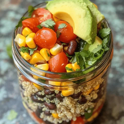 At the heart of this mason jar salad is quinoa, a seed that has long earned its reputation as a superfood. Quinoa is not just a trendy ingredient; it’s a complete protein source, meaning it contains all nine essential amino acids that the body cannot produce on its own. This makes it an ideal option for vegetarians and vegans seeking to boost their protein intake. Additionally, quinoa is gluten-free and rich in fiber, which aids in digestion and contributes to a feeling of fullness.