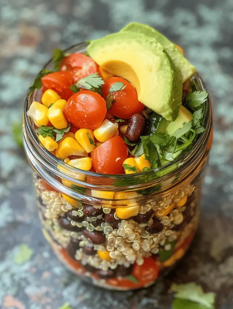 At the heart of this mason jar salad is quinoa, a seed that has long earned its reputation as a superfood. Quinoa is not just a trendy ingredient; it’s a complete protein source, meaning it contains all nine essential amino acids that the body cannot produce on its own. This makes it an ideal option for vegetarians and vegans seeking to boost their protein intake. Additionally, quinoa is gluten-free and rich in fiber, which aids in digestion and contributes to a feeling of fullness.