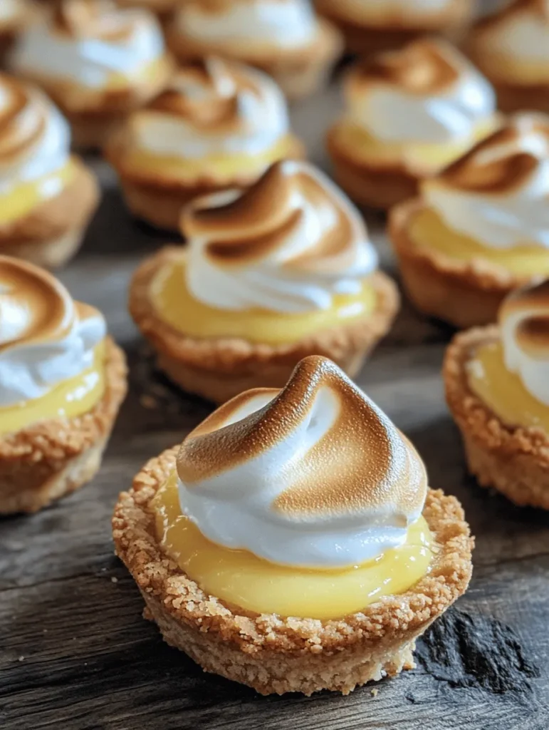 Mini lemon meringue pies are the epitome of a perfect dessert—delightful, refreshing, and visually stunning. These little bites of joy are not just a treat for the taste buds but also a feast for the eyes, making them an excellent choice for any gathering or special occasion. The dessert is a harmonious blend of tart lemon filling and sweet, fluffy meringue, which creates a balance that appeals to dessert lovers of all ages. Whether served at a summer barbecue, a wedding reception, or a cozy family dinner, mini lemon meringue pies are sure to impress your guests and leave them craving more.