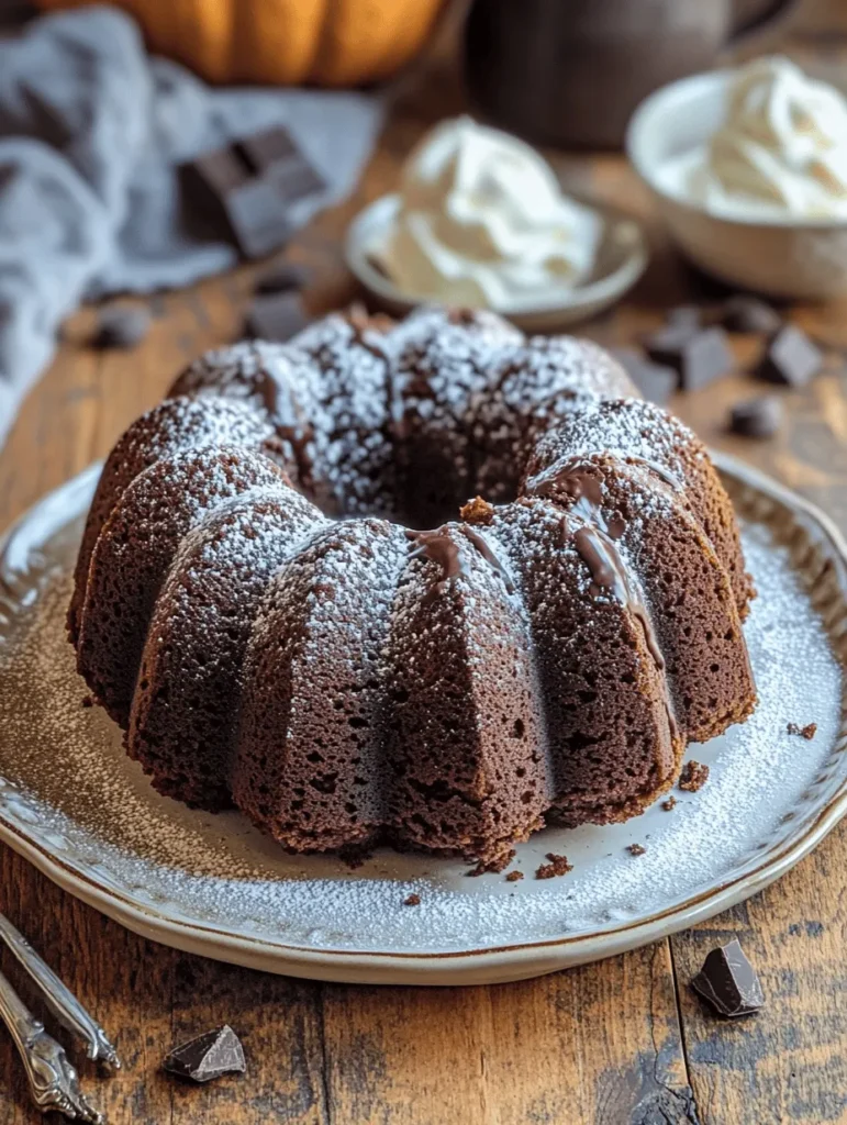 Every great recipe starts with quality ingredients, and the Chocolate Pumpkin Bundt Cake is no exception. Each component plays a crucial role in achieving the perfect texture, flavor, and moisture. Here's a breakdown of the key ingredients you'll need: