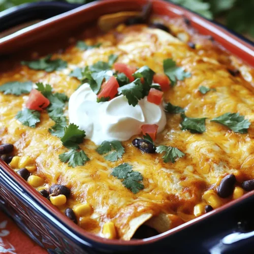 Enchiladas are a quintessential dish in Mexican cuisine, loved for their versatility and rich flavor. Originating from ancient times, they have evolved into various forms, each reflecting the unique tastes of different regions in Mexico. Today, we’re excited to present a delightful take on this classic dish: Cheesy Chicken Enchiladas Delight. This recipe is not only scrumptious but also incredibly convenient, primarily thanks to the use of rotisserie chicken, which cuts down on prep time significantly.