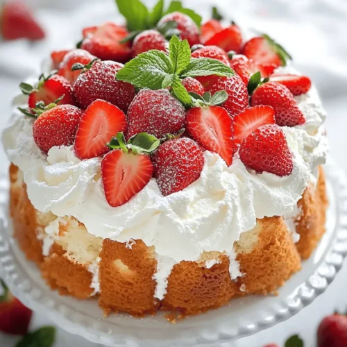 Angel food cake has long been a beloved dessert, cherished for its light, airy texture and delicate sweetness. This classic cake, often associated with summer gatherings and celebrations, is a favorite among dessert lovers who appreciate its ability to pair beautifully with fresh fruits. The Strawberry Bliss Angel Food Cake takes this delightful treat to new heights, infusing it with the vibrant flavor of fresh strawberries. Perfect for picnics, barbecues, or any warm-weather occasion, this dessert brings a burst of freshness and a touch of elegance to your table.