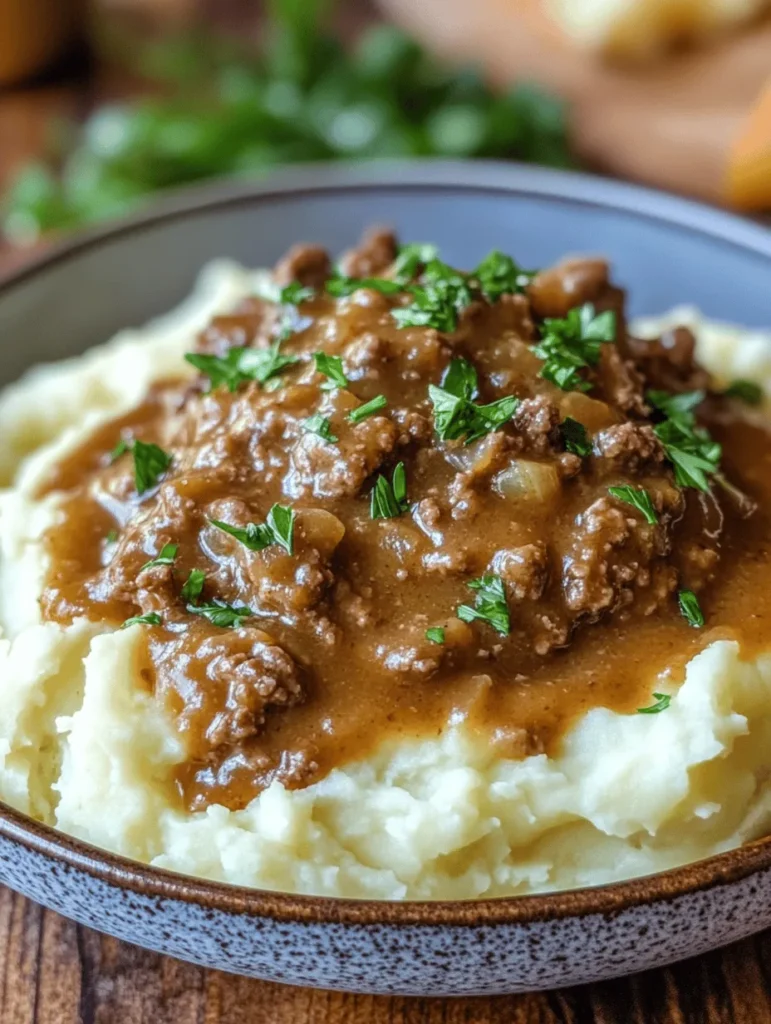 There's something inherently soothing about a steaming plate of ground beef and gravy served over fluffy mashed potatoes. This dish embodies the essence of comfort food, bringing warmth and satisfaction to both the stomach and the soul. Ground Beef and Gravy Delight is not just a meal; it's a nostalgic experience that often finds its way onto family tables during gatherings and busy weeknights alike.