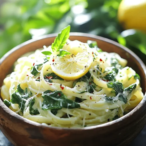 If you're looking for a dish that combines elegance with simplicity, look no further than Zesty One Pot Lemon Spinach Pasta. This vibrant meal is a celebration of flavors, elegantly blending the brightness of fresh lemons with the earthiness of spinach, all enveloped in perfectly cooked pasta. Not only is it a delightful addition to your culinary repertoire, but it also embodies the essence of healthy eating by making use of fresh ingredients that enhance both taste and nutrition.