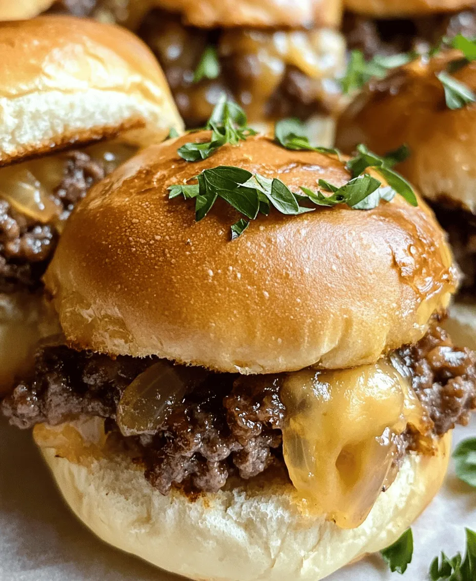 Welcome to a culinary adventure that promises to tantalize your taste buds and impress your guests! The French Onion Beef Sliders are a delightful twist on the classic French onion soup, combining sweet caramelized onions, savory ground beef, and melted Gruyère cheese, all snugly tucked into soft brioche buns. This dish is perfect for any occasion, whether it's a casual weeknight dinner or an elegant gathering with friends. With straightforward instructions and easily accessible ingredients, anyone can create these mouthwatering sliders that are sure to become a household favorite.