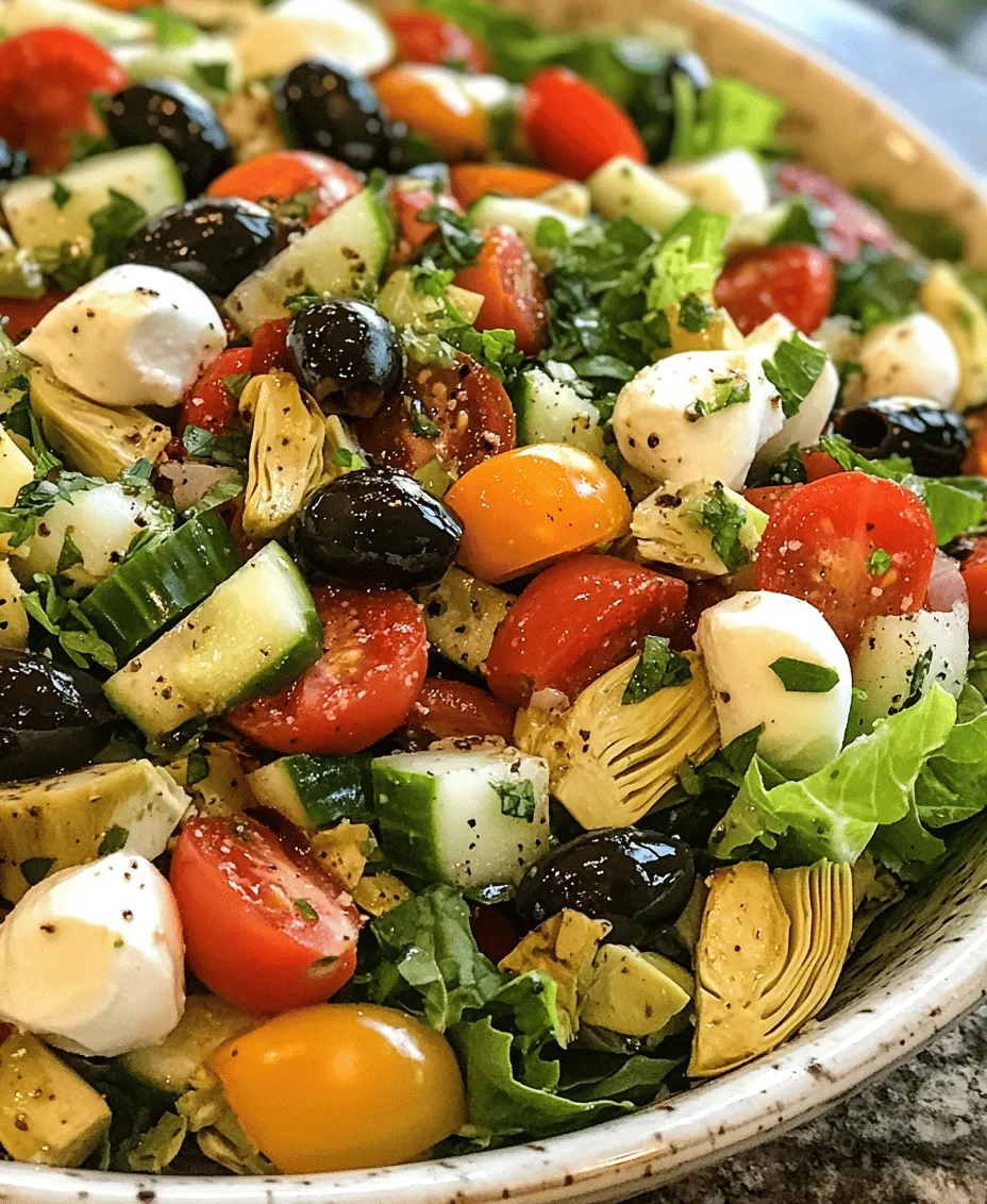 Chopped salads hold a special place in Italian cuisine, reflecting the country's deep appreciation for fresh, high-quality ingredients. Italian cooking is celebrated for its simplicity, and this salad perfectly embodies that philosophy. It showcases how a handful of fresh produce can be transformed into a dish that is both satisfying and full of life. The tradition of using seasonal ingredients means that this salad can be customized to reflect the freshest offerings available, making each experience unique and personal.