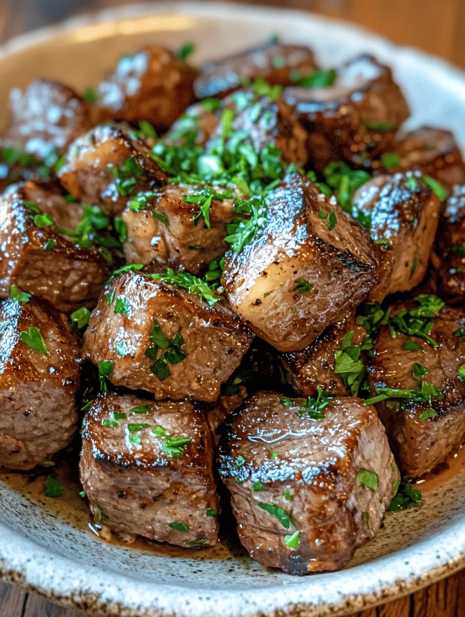 Garlic Butter Steak Bites with Parmesan Cream Sauce is a dish that perfectly marries simplicity and sophistication, making it an ideal choice for both casual weeknight dinners and special occasions. Imagine tender, juicy bites of sirloin steak, seared to perfection and then generously coated in a velvety, creamy sauce that boasts the rich flavors of garlic and Parmesan. The alluring aroma of garlic sizzling in butter fills your kitchen, inviting everyone to gather around the table in eager anticipation.