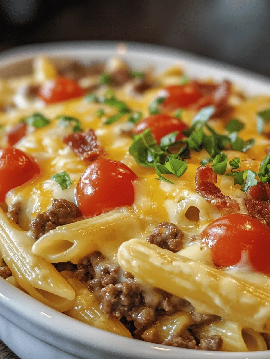 Are you craving comfort food that combines all your favorite flavors into one satisfying dish? Look no further than this Quick and Easy Loaded Bacon Cheeseburger Alfredo Pasta. This recipe marries the indulgent qualities of creamy Alfredo sauce with the hearty essence of a cheeseburger, all while incorporating the crispy goodness of bacon and the satisfying texture of pasta. It’s a dish that embodies the best of both worlds, merging Italian classic with American comfort food.