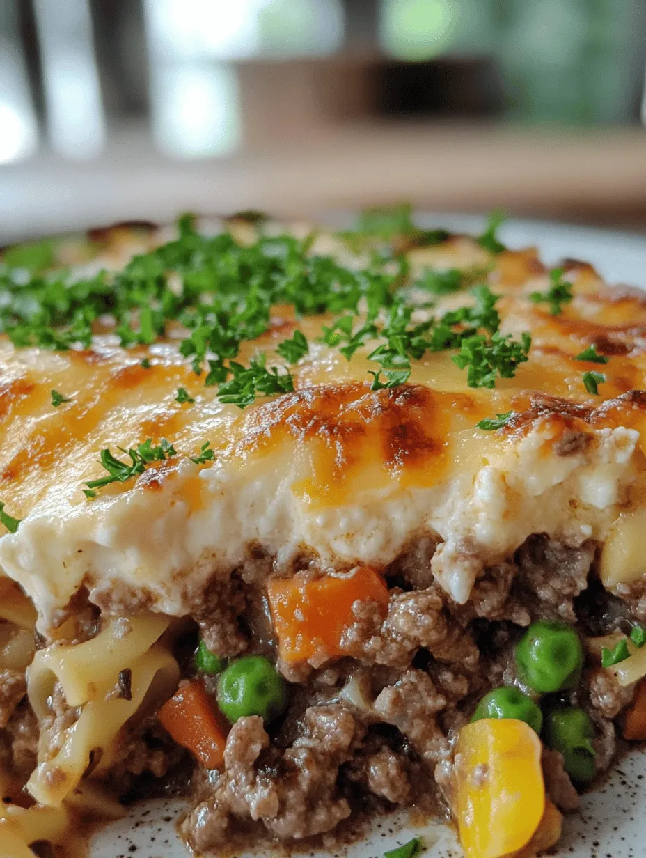 The appeal of this dish lies in its simplicity and versatility. Whether you’re feeding a large family or a small group of friends, this recipe can easily be adjusted to fit the needs of your gathering. It’s an excellent way to please picky eaters, as the combination of pasta, beef, and cheese is universally loved. Moreover, this bake can be prepared in advance, allowing for a hassle-free dinner after a busy day. Just pop it in the oven when you're ready to eat, and let the comforting aroma fill your home.
