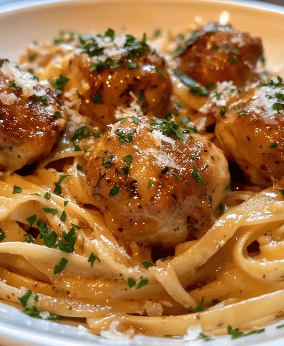 If you are looking for a comforting and satisfying meal that combines mouthwatering flavors and wholesome ingredients, look no further than Garlic Butter Chicken Balls with Creamy Parmesan Pasta. This dish brings together succulent chicken meatballs infused with the rich taste of garlic butter, paired perfectly with a velvety pasta coated in a creamy Parmesan sauce. It's a delightful combination that is sure to impress at any dinner table, whether it's a family gathering, a cozy date night, or a casual weekday meal.
