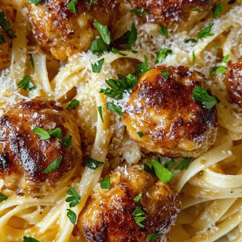 If you are looking for a comforting and satisfying meal that combines mouthwatering flavors and wholesome ingredients, look no further than Garlic Butter Chicken Balls with Creamy Parmesan Pasta. This dish brings together succulent chicken meatballs infused with the rich taste of garlic butter, paired perfectly with a velvety pasta coated in a creamy Parmesan sauce. It's a delightful combination that is sure to impress at any dinner table, whether it's a family gathering, a cozy date night, or a casual weekday meal.