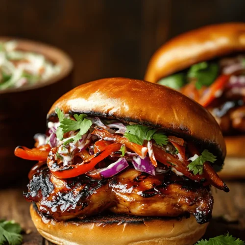 Welcome to the vibrant world of Hawaiian cuisine! Today, we're diving into a delightful recipe that captures the essence of tropical flavors: Hawaiian BBQ Chicken Sandwiches. This dish marries succulent grilled chicken with a medley of fresh vegetables and a zesty coleslaw, making it a perfect choice for casual gatherings or a cozy family dinner. The combination of sweet, tangy, and smoky flavors in this sandwich not only satisfies your taste buds but also provides a colorful and appetizing experience.