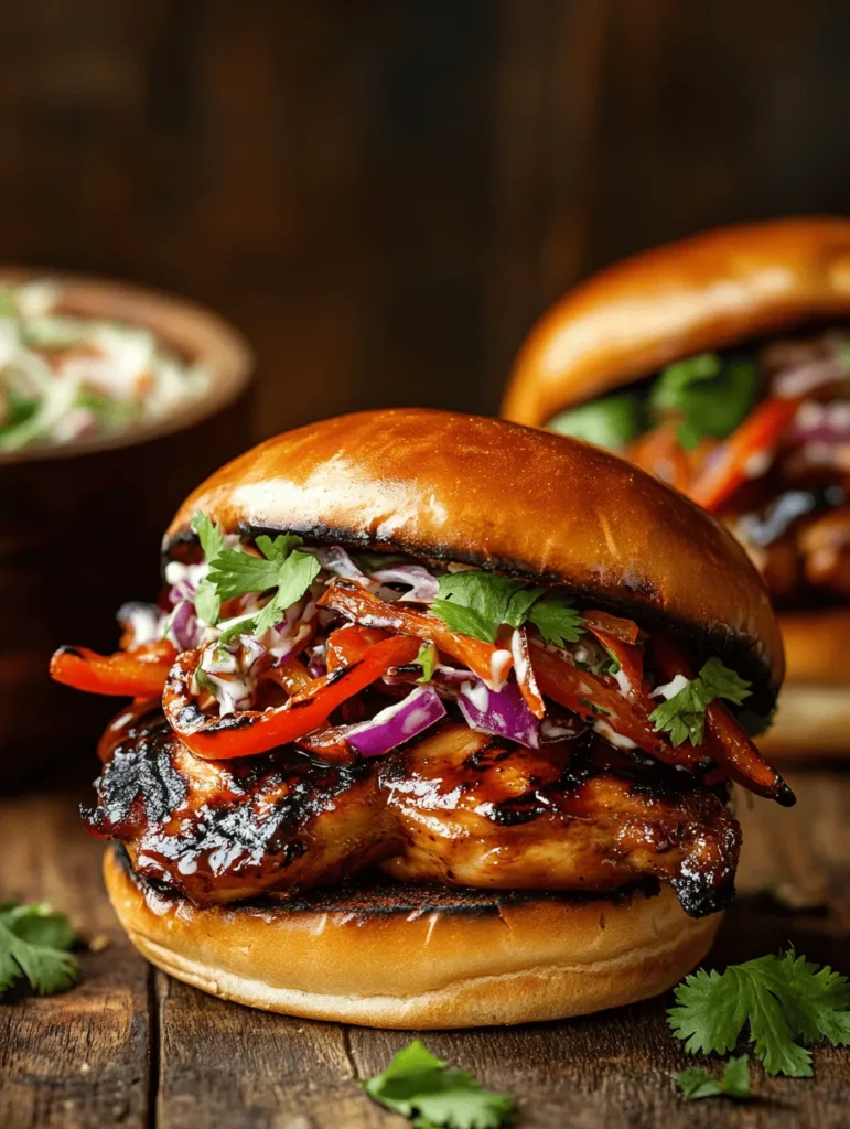 Welcome to the vibrant world of Hawaiian cuisine! Today, we're diving into a delightful recipe that captures the essence of tropical flavors: Hawaiian BBQ Chicken Sandwiches. This dish marries succulent grilled chicken with a medley of fresh vegetables and a zesty coleslaw, making it a perfect choice for casual gatherings or a cozy family dinner. The combination of sweet, tangy, and smoky flavors in this sandwich not only satisfies your taste buds but also provides a colorful and appetizing experience.