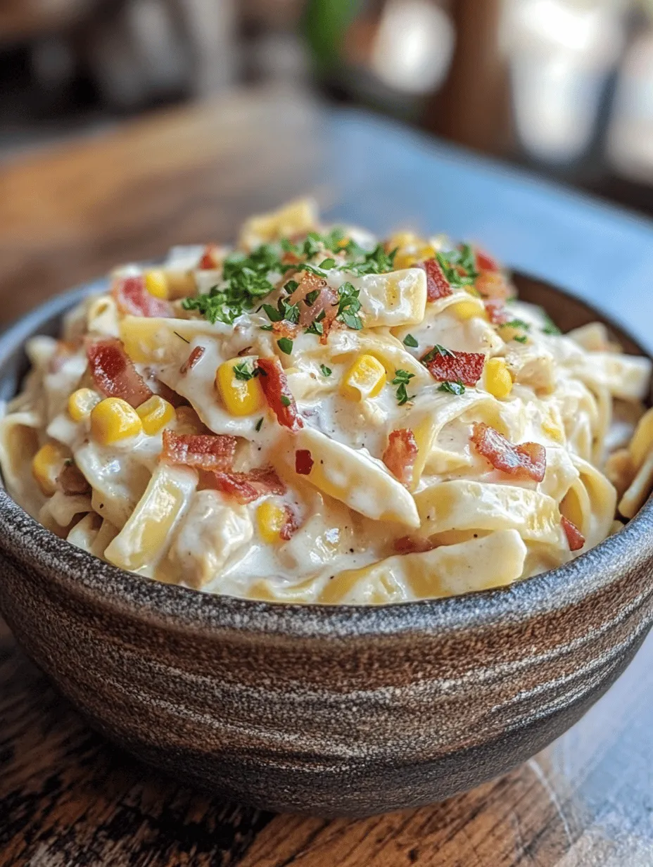 When it comes to comfort food, few dishes can rival the heartwarming embrace of creamy chicken pasta. This dish has become a staple in many households, especially on busy weeknights when time is of the essence but taste cannot be compromised. Creamy Chicken Pasta with Corn and Bacon combines the richness of a creamy sauce with the delightful textures of tender chicken, crispy bacon, and sweet corn, creating a meal that is both satisfying and indulgent.
