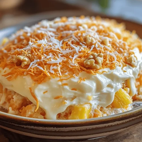 Hawaiian Carrot Pineapple Cake is a delightful dessert that showcases the rich and vibrant flavors of the tropics. This cake is not just a sweet treat; it carries with it a cultural significance that resonates deeply within Hawaiian cuisine. Originating from the fusion of various culinary influences present in Hawaii, this cake is a popular choice for celebrations and gatherings, embodying the spirit of aloha with its unique flavor profile and inviting aroma.
