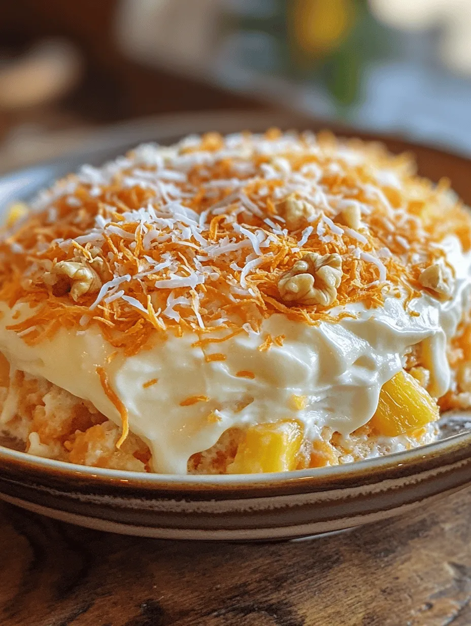 Hawaiian Carrot Pineapple Cake is a delightful dessert that showcases the rich and vibrant flavors of the tropics. This cake is not just a sweet treat; it carries with it a cultural significance that resonates deeply within Hawaiian cuisine. Originating from the fusion of various culinary influences present in Hawaii, this cake is a popular choice for celebrations and gatherings, embodying the spirit of aloha with its unique flavor profile and inviting aroma.