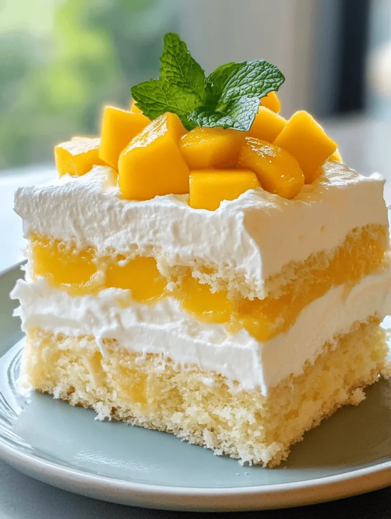 If you're looking for a dessert that embodies both indulgence and tropical flair, look no further than Mango Tres Leches Delight. This cake is a delightful twist on the traditional Tres Leches cake, which is known for its rich, moist texture and creamy flavors. The addition of fresh mango not only elevates the dessert to new heights but also infuses it with a vibrant and refreshing tropical essence that is hard to resist.