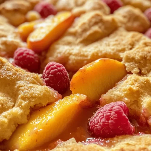 Cobblers are a beloved dessert cherished for their delightful combination of fresh fruit and a tender, biscuit-like topping. They are the quintessential summer treat, celebrated for their simplicity and comforting flavors. Whether served warm with a scoop of vanilla ice cream or enjoyed straight from the baking dish, cobblers offer a satisfying finale to any meal. Among the myriad of fruit combinations, peach and raspberry stands out, offering a unique blend of sweetness and tartness that tantalizes the taste buds.