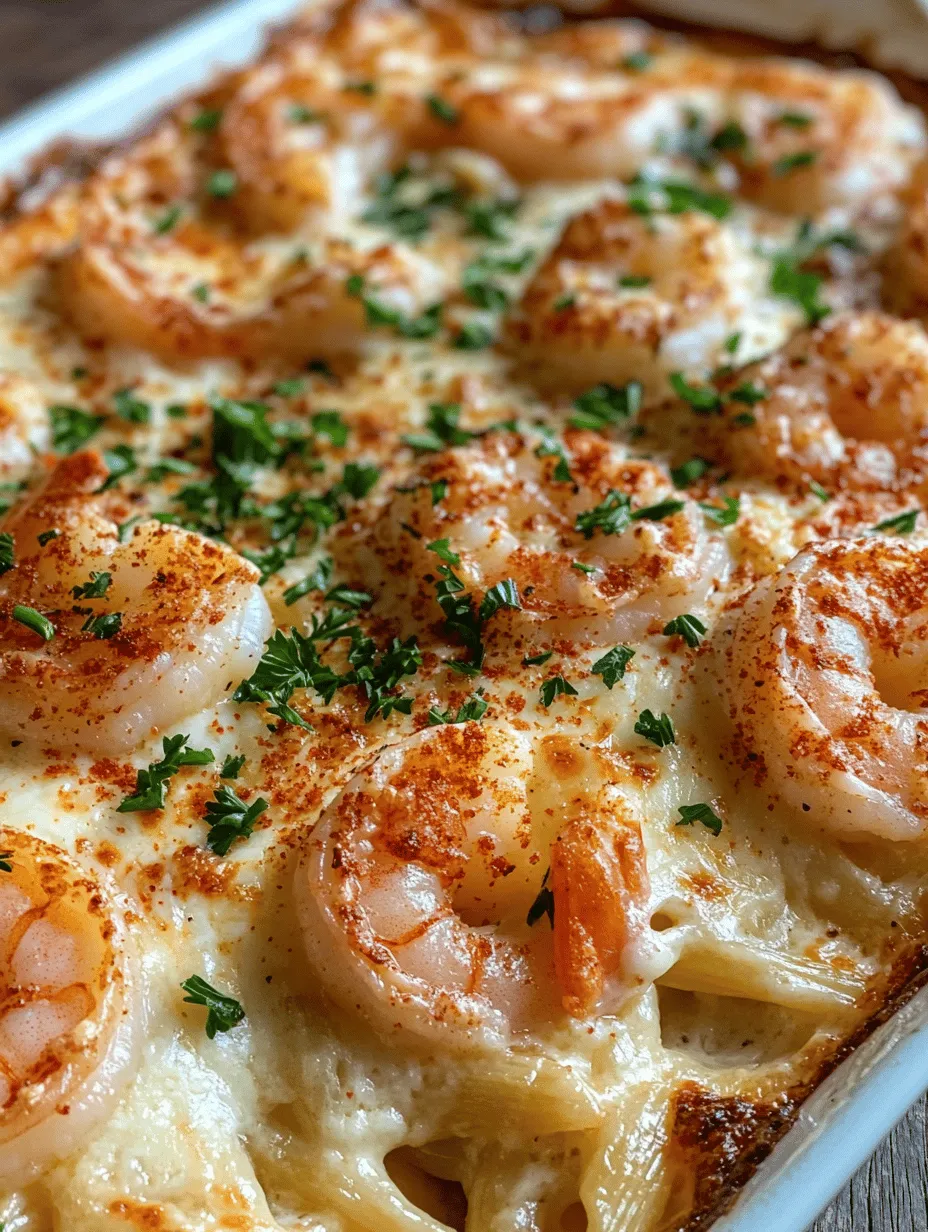 Comfort food holds a special place in our hearts and homes, often evoking memories of family gatherings, celebrations, and cozy evenings spent around the dinner table. These dishes offer not just sustenance, but also warmth, nostalgia, and a sense of belonging. Among the myriad options that fall under this category, pasta bakes stand out for their ability to blend flavors and textures into a single, satisfying dish. One such delightful creation is the Cheesy Shrimp Scampi Pasta Bake, which marries the rich, buttery essence of traditional shrimp scampi with the comforting familiarity of baked pasta.