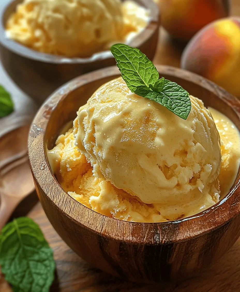Nothing quite captures the essence of summer like the sweet, juicy flavor of ripe peaches. As the sun shines down and the temperatures soar, there's no better way to cool off than with a bowl of homemade ice cream. This creamy dreamy peach ice cream recipe is not only a refreshing treat but also a wonderful way to showcase the natural sweetness of fresh summer fruit. With its velvety texture and rich flavor, this delightful dessert is certain to impress family and friends alike.
