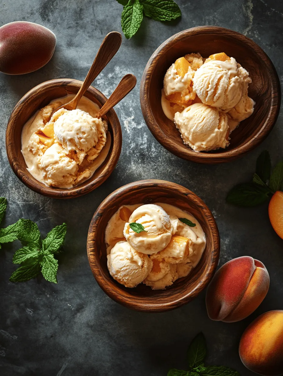 Nothing quite captures the essence of summer like the sweet, juicy flavor of ripe peaches. As the sun shines down and the temperatures soar, there's no better way to cool off than with a bowl of homemade ice cream. This creamy dreamy peach ice cream recipe is not only a refreshing treat but also a wonderful way to showcase the natural sweetness of fresh summer fruit. With its velvety texture and rich flavor, this delightful dessert is certain to impress family and friends alike.