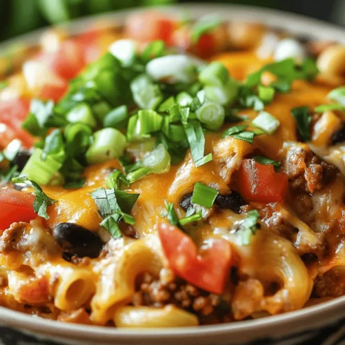 Imagine a dish that combines the beloved flavors of tacos and creamy macaroni and cheese into one comforting and satisfying meal. Welcome to Taco Mac Fiesta, a delightful fusion recipe that is perfect for food enthusiasts and busy home cooks alike. This dish not only brings a burst of flavor but also embodies the ease and convenience of one-pot meals, making it an ideal choice for busy weeknights or casual gatherings with family and friends. In under 30 minutes, you can create a hearty, delicious meal that everyone will love.