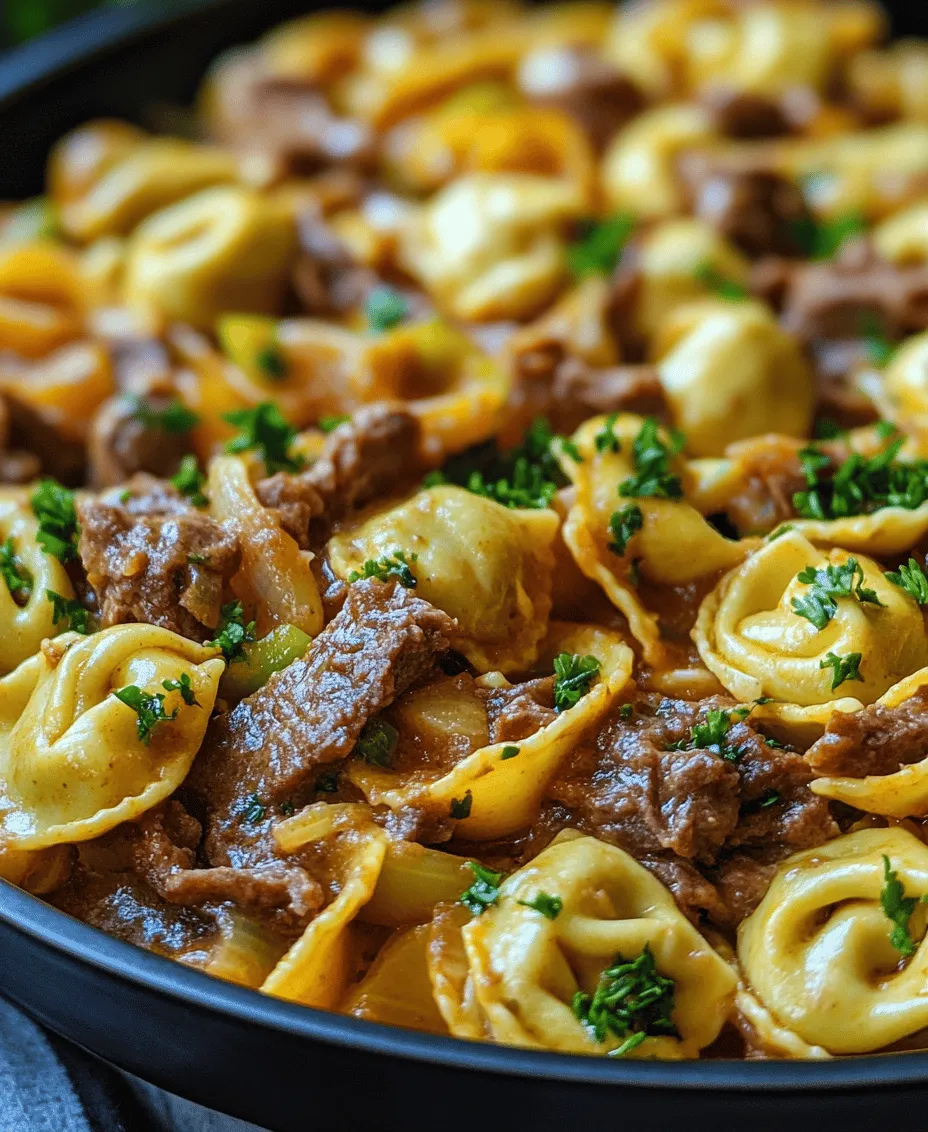 Cheesesteak Tortellini in Creamy Provolone Sauce is a delectable dish that brilliantly combines the comforting flavors of a classic cheesesteak with the delightful texture of cheese-filled tortellini. This recipe not only brings a rich and creamy sauce infused with provolone cheese, but it also adds a savory depth from tender beef and sautéed vegetables. Perfect for a weeknight dinner or a special occasion, this dish is sure to tantalize your taste buds and impress your guests.