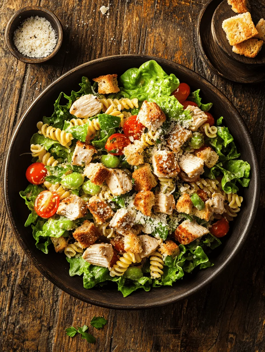 In the realm of quick and satisfying meals, Chicken Caesar Pasta Salad stands out as a delightful fusion of flavors and textures. This dish combines the classic elements of a traditional Caesar salad with the hearty, filling nature of pasta, making it an ideal choice for those busy weeknights or a refreshing lunch option. The versatility of Chicken Caesar Pasta Salad lies in its simplicity and ease of preparation, allowing both novice cooks and experienced chefs to create a dish that is not only delicious but also visually appealing.