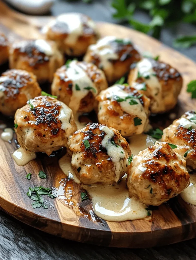 If you're searching for a dish that marries comfort food with gourmet flair, look no further than Garlic Butter Chicken Balls with Creamy Parmesan Sauce. This recipe transforms ordinary ground chicken into tender, flavorful bites, enriched with the aromatic touch of garlic and the irresistible richness of butter. Paired with a decadent creamy Parmesan sauce, this dish is not only a feast for the palate but also a visual delight, making it perfect for family dinners, gatherings, or any occasion where you want to impress your guests.